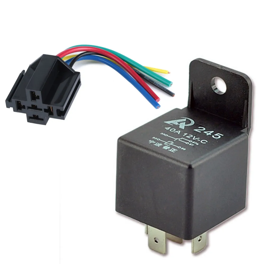 5 шт. автомобильные реле и гнездо 12 В 40 А контактов SPDT P|auto relay|12v 5p relayhorn kit |