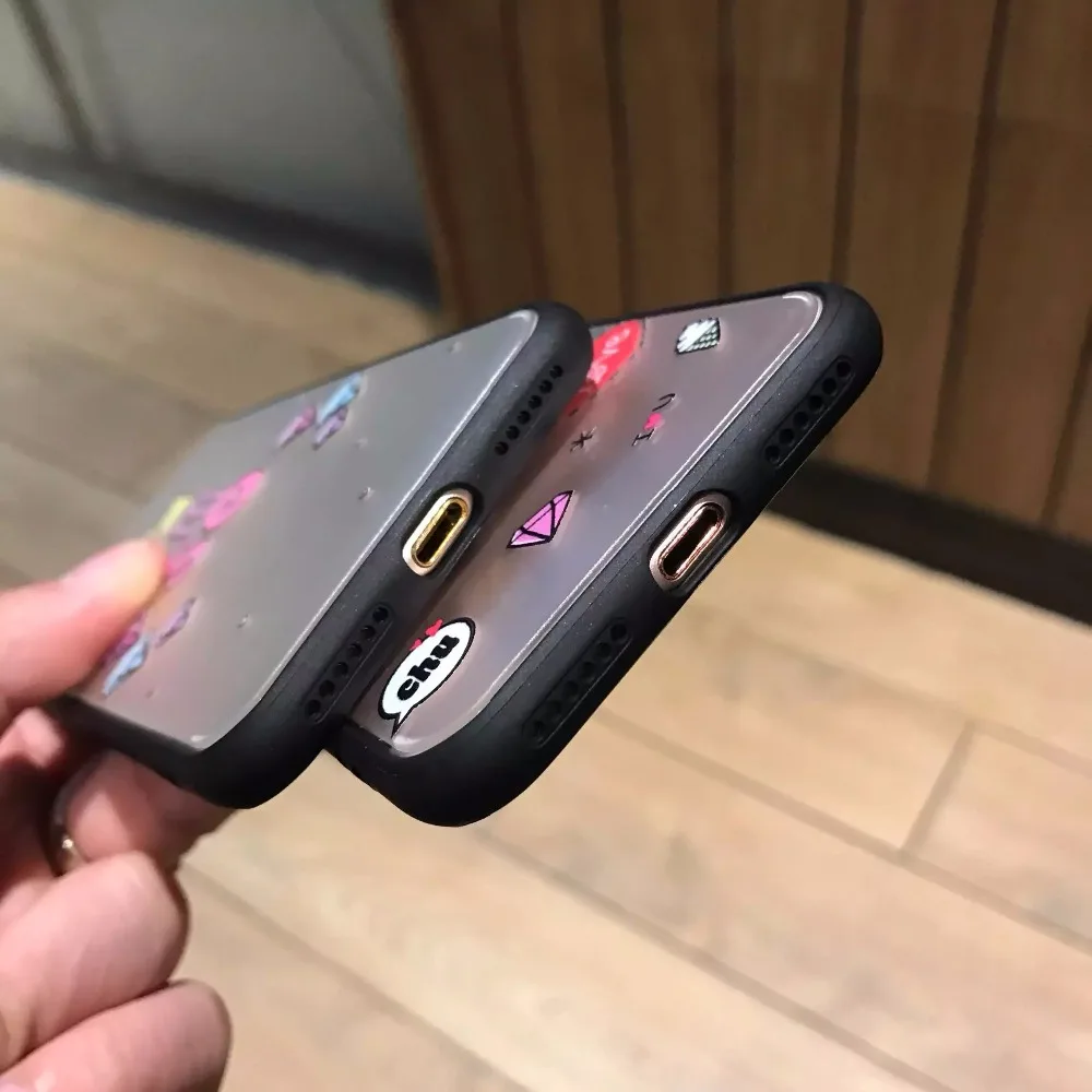 Мультфильм помощи любовное письмо шаблон чехол для iPhone 7 плюс Чехол Fundas телефона