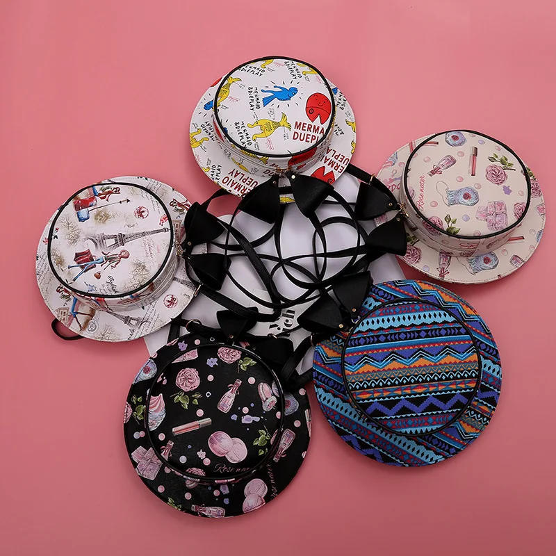 Bolso Mujer Цветок Сумочка Для женщин печати Hat сумка модные женские туфли для девочек