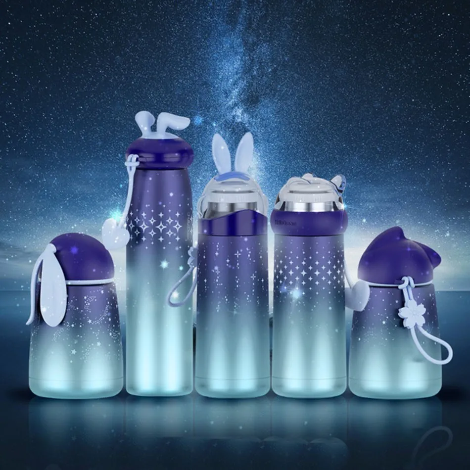

Cute Rabbit Ear Stainless Steel Vacuum Flasks Portable Keep Warm Keep Cold Cute Thermos Cups Girls Bottle For Water