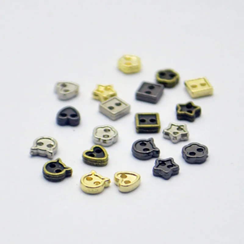 

10 шт., Металлические Мини-пуговицы для кукол, 4 мм