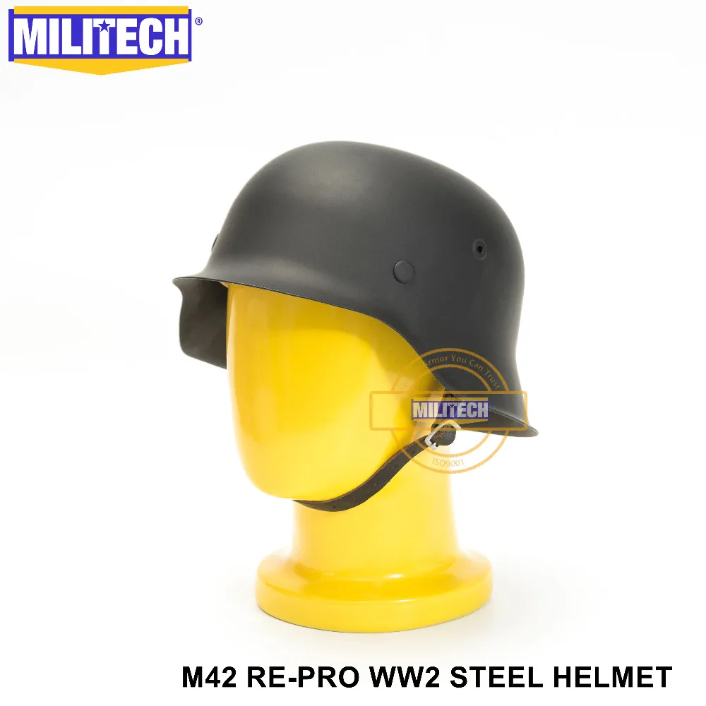 Черный Немецкий Стальной шлем M42 времен Второй мировой войны MILITECH немецкий