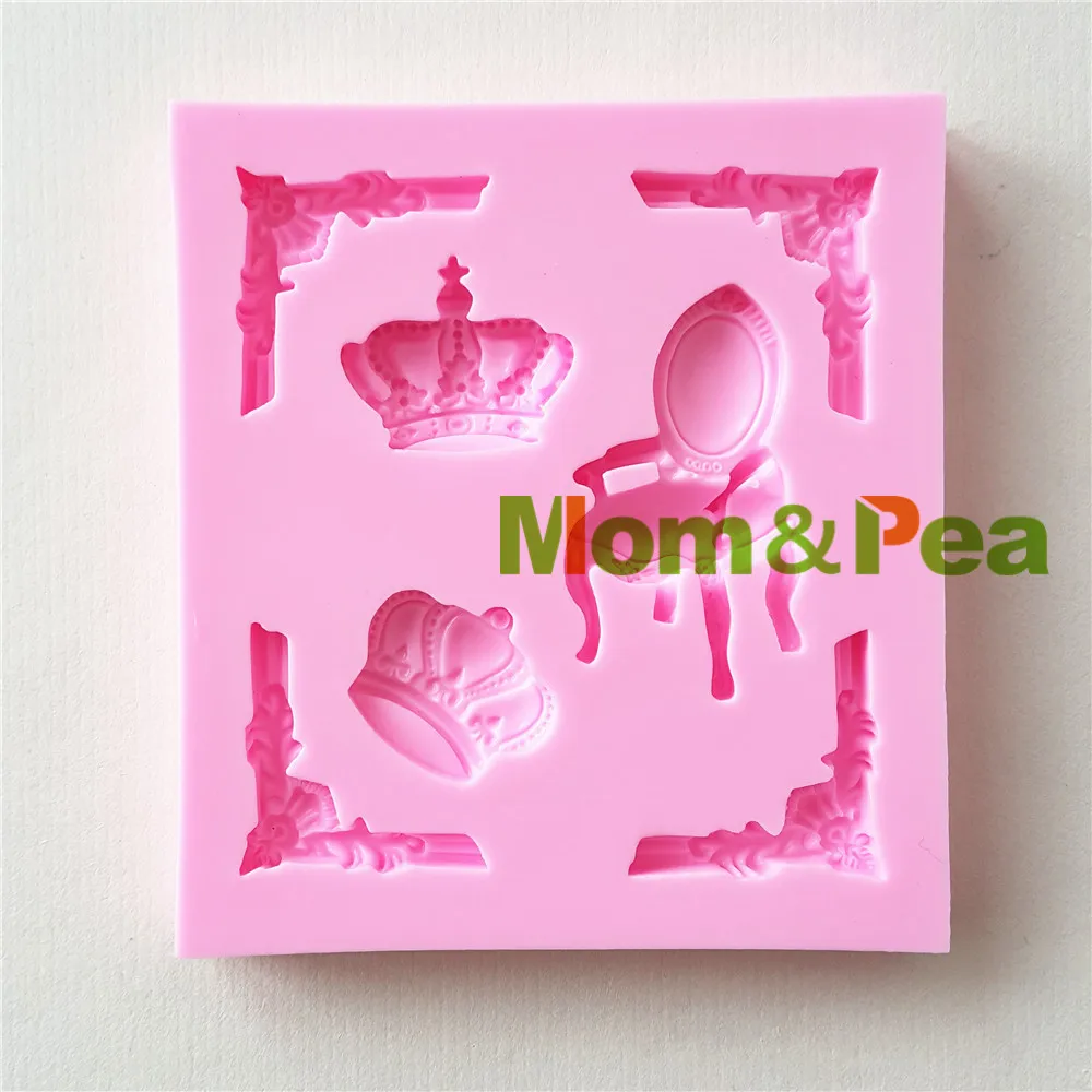 Mom&Pea 1284 Free Shipping Crown Silicone Mold Cake Decoration Fondant Cake 3D Mold Food Grade