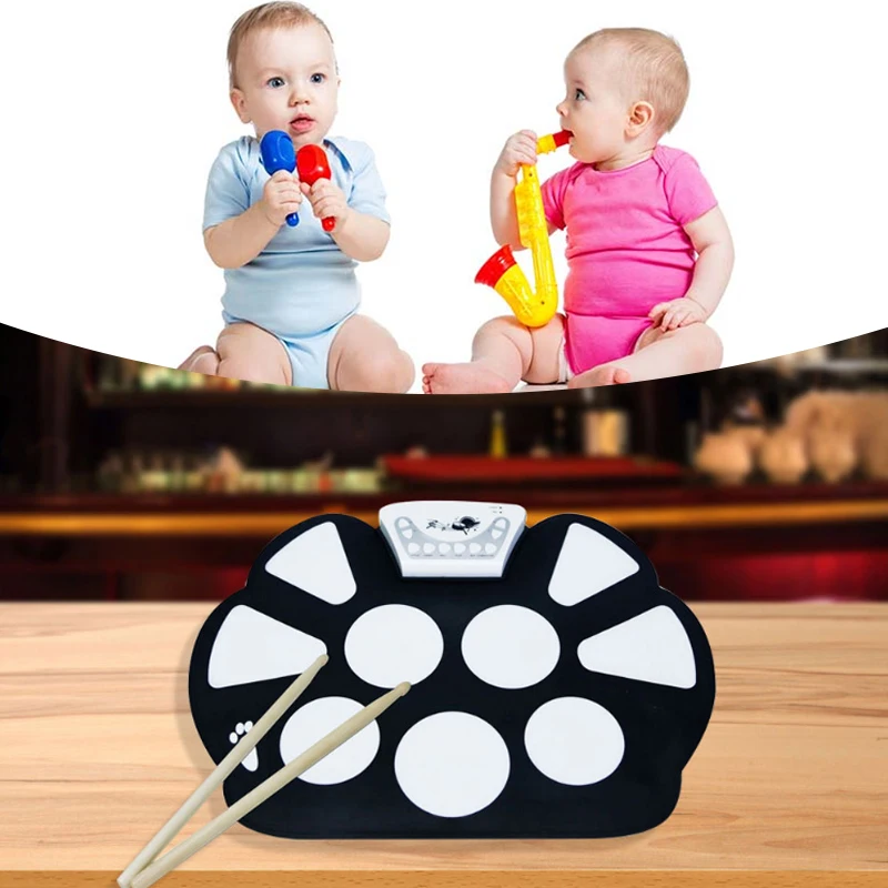 Портативный электронный складной барабан Pad Инструмент Подарки Забавный