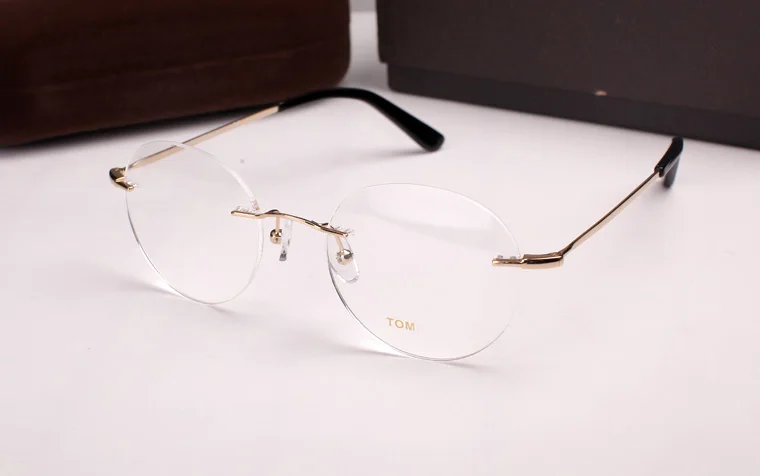 Prince's mirror round rimless glasses frame punch myopia optical 5340 the trend vintage ultra-light all-match eyeglasses | Аксессуары