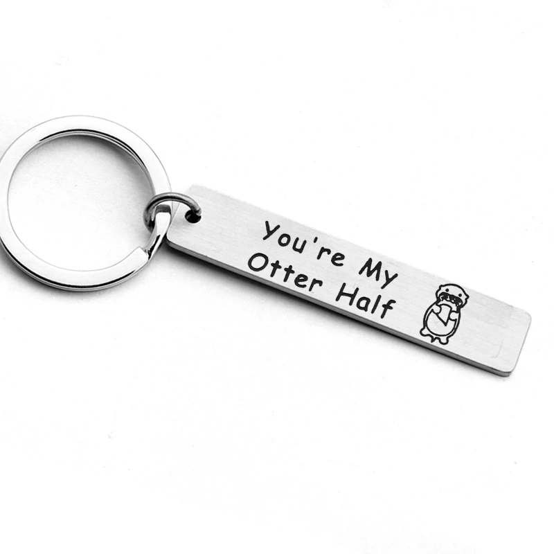 2 Парный брелок Lovers I Find/You'm My Otter Half Key Ring Для парня девушки брелок подарки ювелирные изделия - Цвет: 2