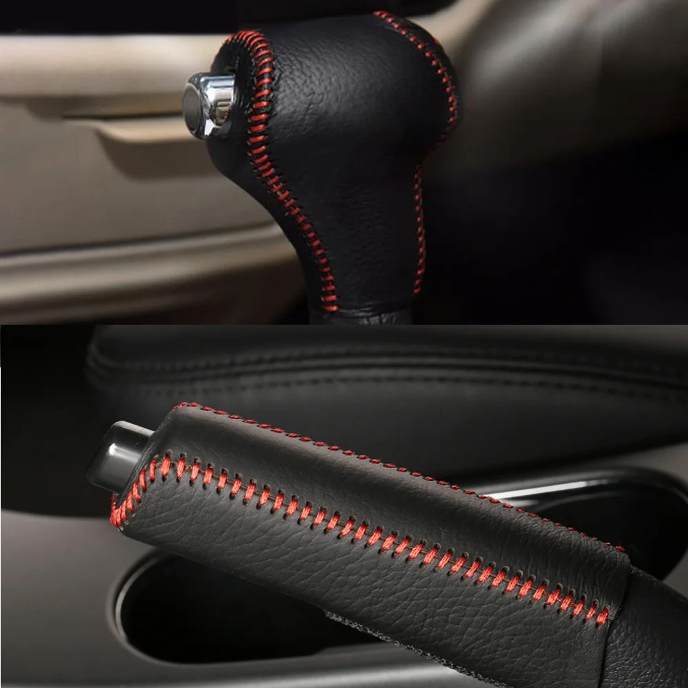 Кожаные автомобильные шестерни переключения передач накладки на ручки ручного