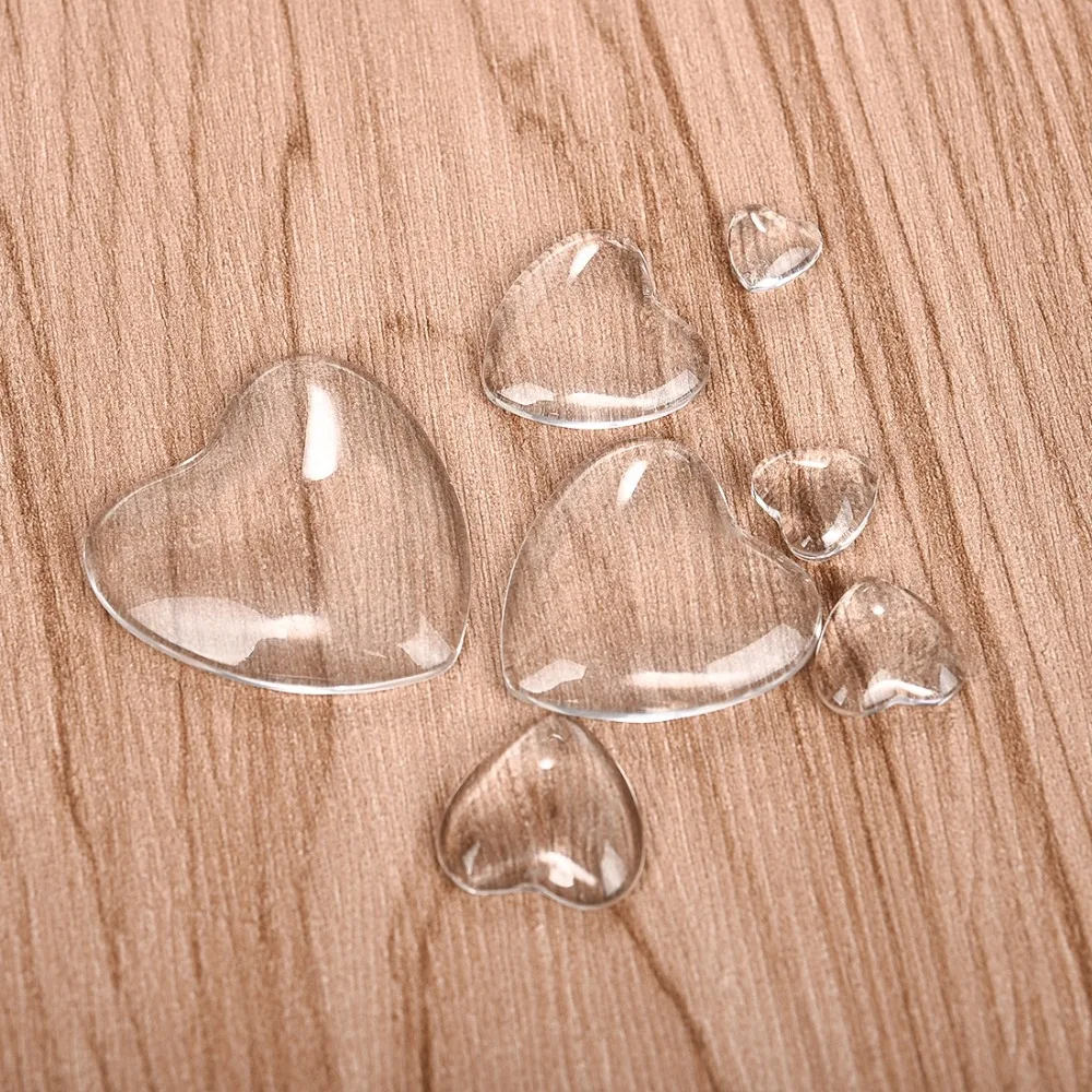 Сердце прозрачное кабошон прозрачное стекло для DIY для изготовления украшений вручную Подвески Аксессуары 8 мм 10 мм 12 мм 16 мм 18 мм 25 мм 30 мм