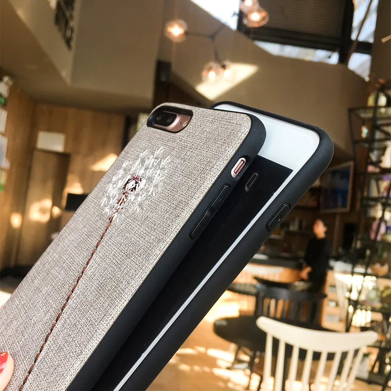 Для Apple iphone 6 6s 7 8 плюс ручной вышивки 3D цветок одуванчика Чехлы для x чехол