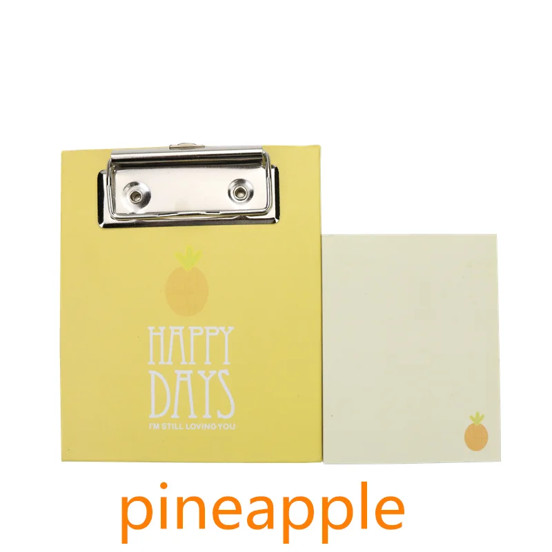 pineapple Стиль милый с зажимом доска блокнот животных фрукты Липкие заметки Kawaii канцелярские принадлежности - Цвет: pineapple