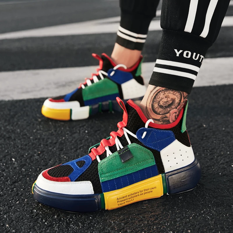 Высокие спортивные кроссовки для бега Мужские дышащие из натуральной кожи