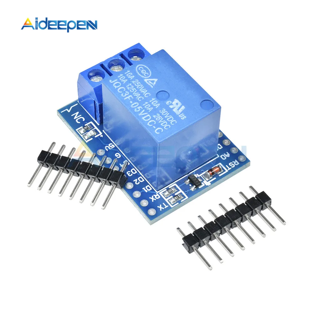1 комплект Wemos D1 Мини Релейный Щит один канал для Wemos D1 Мини релейный модуль ESP8266 макетная плата для Arduino