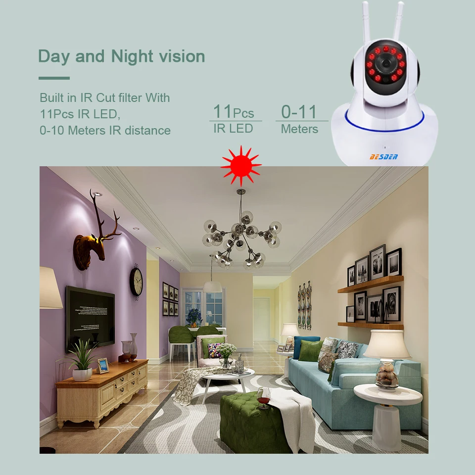 Беспроводная ip-камера besder, 1080 P, WiFi, сетевая безопасность, ночное видение, аудио, видео, видеонаблюдение, CCTV камера, P2P ICSee, детский монитор