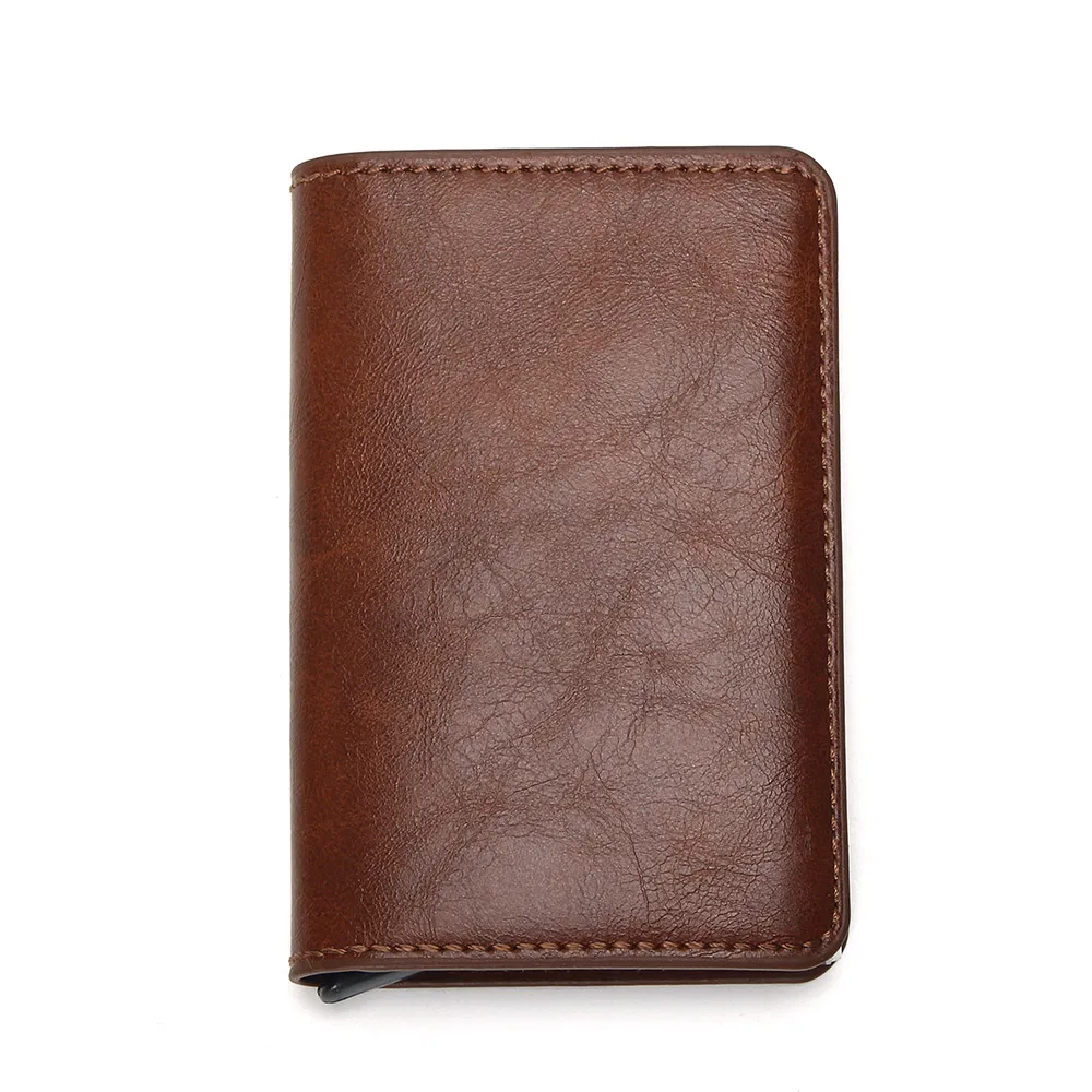 Модный мужской металлический держатель для Карт RFID из нержавеющей стали PU