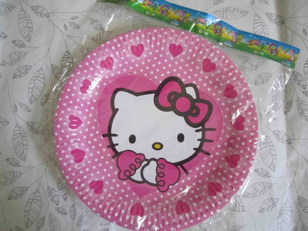 61 шт./лот набор одноразовой посуды с рисунком Hello Kitty для вечеринки и на день