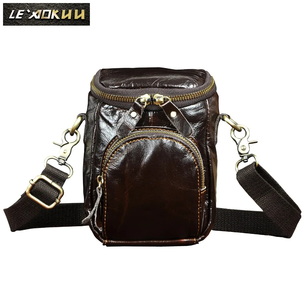 

Original Leather Male Casual Design Shoulder Messenger Crossbody bag Multifunction Fashion Travel Hook Belt Waist bag Men 1167-c