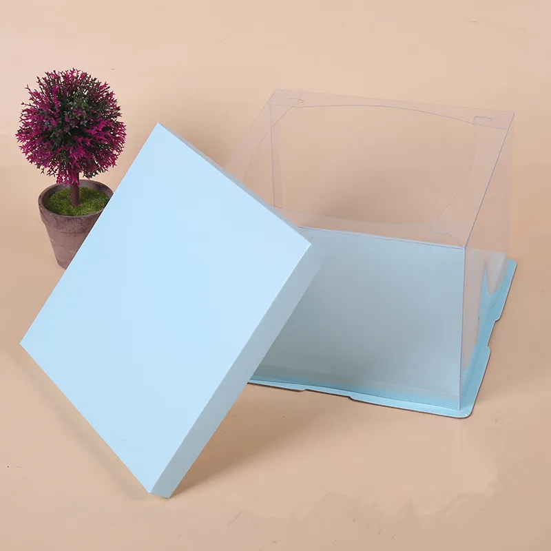 Коробка для торта подарочная 2018 года, прозрачная, 3 цвета, размеры 4/6/8/10/12/14/16 дюймов, на день рождения, в комплекте 1 шт.