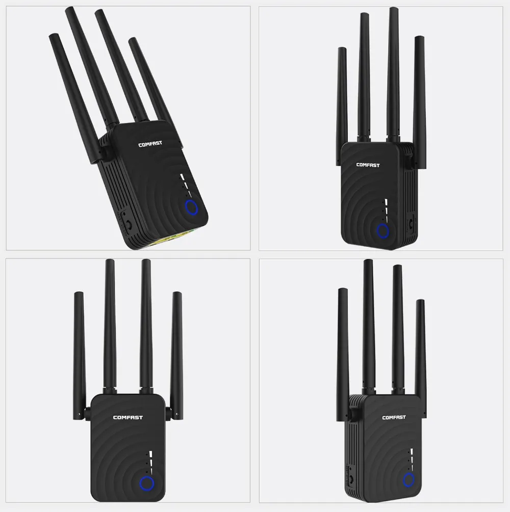 Comfast CF-WR754AC 1200 Мбит/с беспроводной Wifi расширитель ретранслятор/маршрутизатор/AP двухдиапазонный 2,4& 5,8 ГГц 4 антенны большой диапазон усилитель сигнала