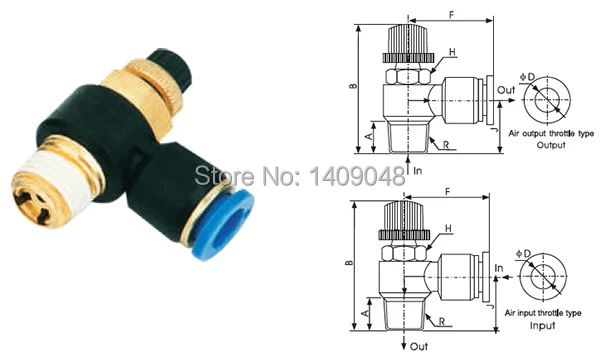 10 шт. в партии воздушный цилиндр Дроссельный клапан резьба M5 1/8 1/4 BSP шланг 5/32 5/16 1/4 дюймов пневматические фитинги для шланга электромагнитный клапан