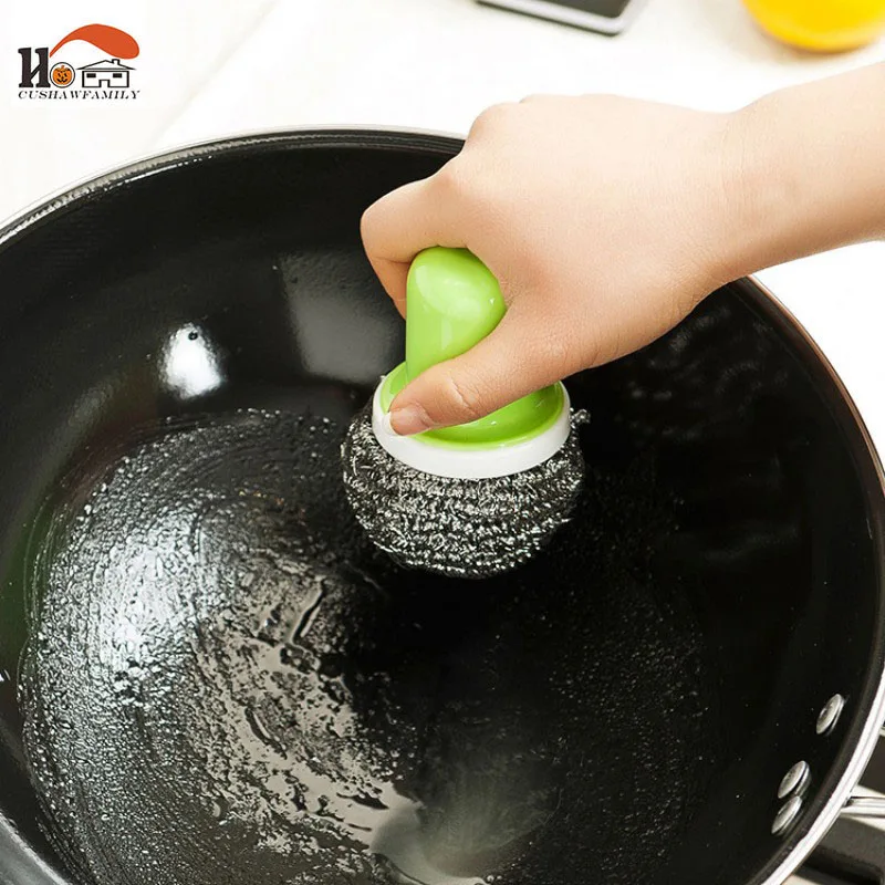 1 шт Новый Высокое качество для чистки нержавеющей стали кисти с ручкой стальной