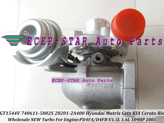 Турбокомпрессор GT1544V 740611 5002S 28201 2A400 782403 для HYUNDAI Matrix Getz KIA Cerato Rio 05 D4FA D4FB U 1.5L