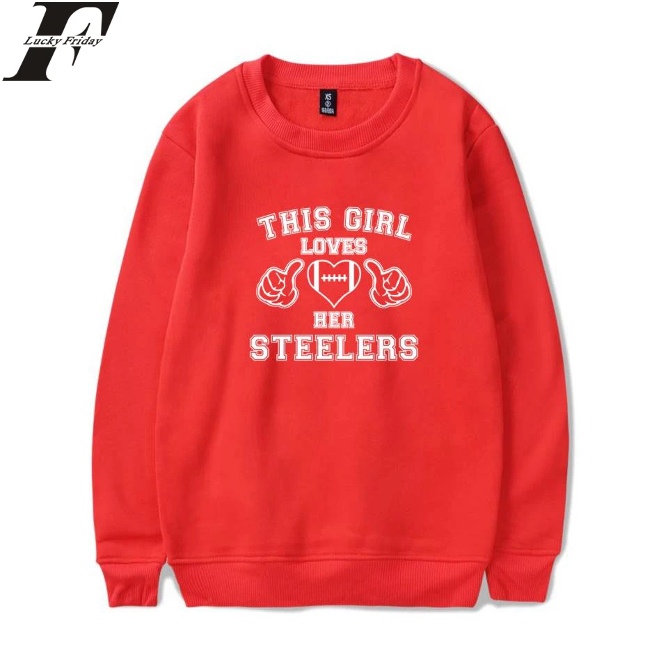 Эта девушка любит ее Steelers свитшоты Весна Толстовка Пуловер Стиль толстовки