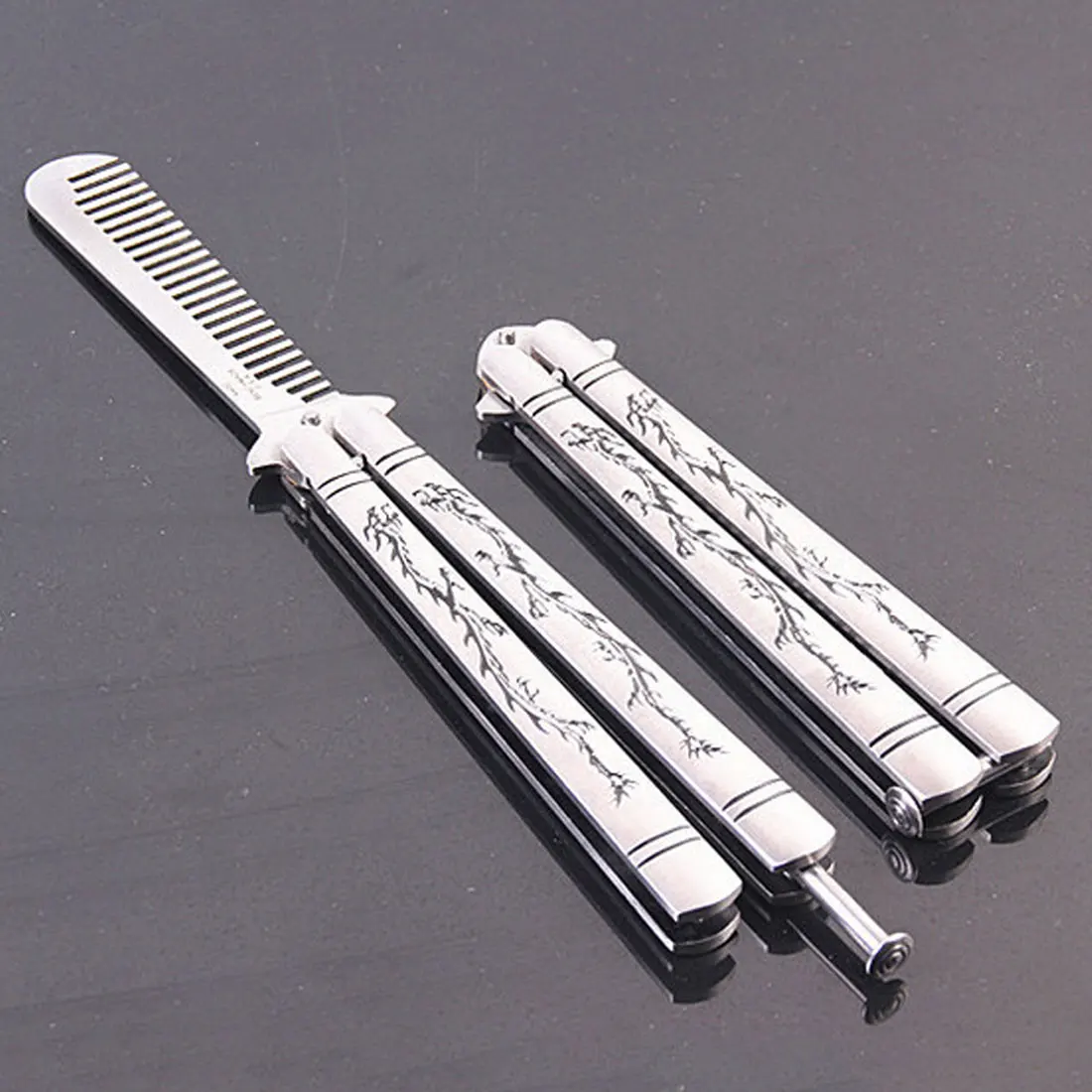 Нож инструмент для обучения Balisong складной нож из нержавеющей стали Рисунок дракона титановое покрытие Бабочка Стиль тупое лезвие