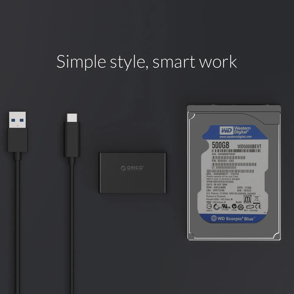 Адаптер для жесткого диска ORICO 2 5 дюйма USB 3 0 к Type C/Micro B SATA SSD Мини адаптер кабель