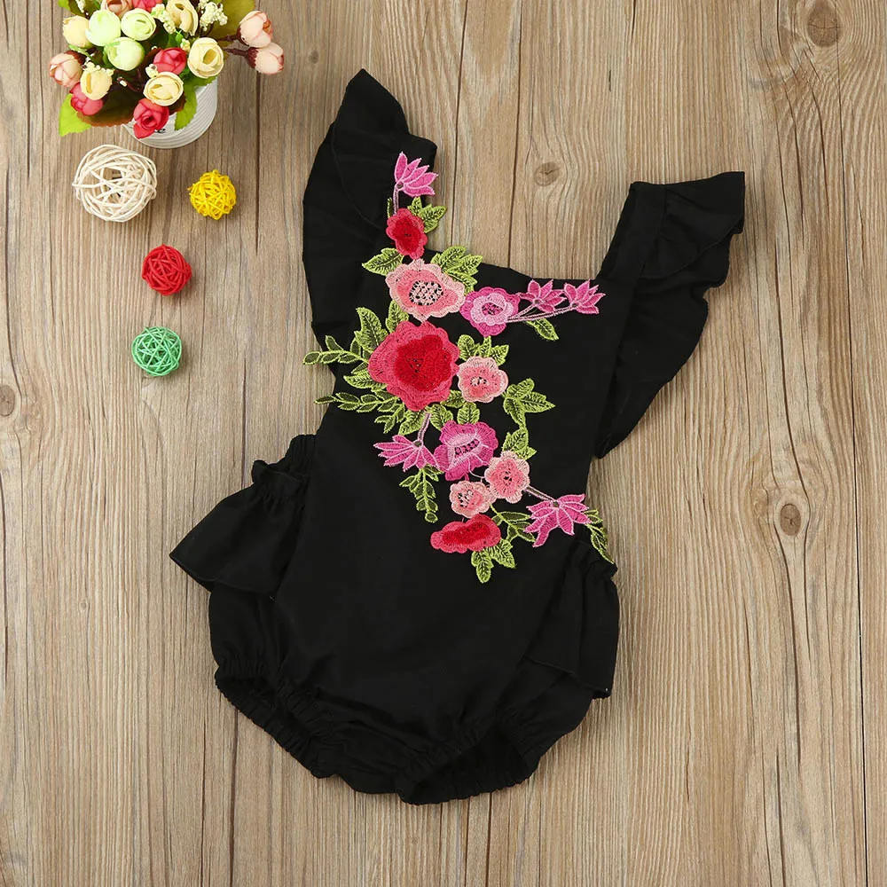 Комбинезон с цветочным принтом для маленьких девочек комбинезон одежда малышей