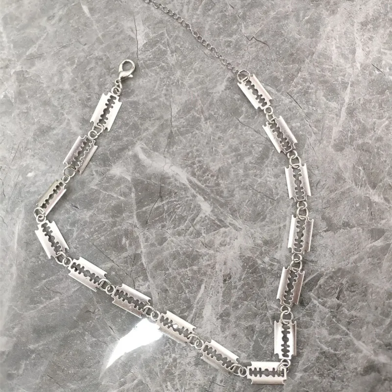 

Harajuku streetwear Blade Chain Unisex Necklace Punk Accessory for Women Men Rock Chain Choker Necklaces Dropshipping