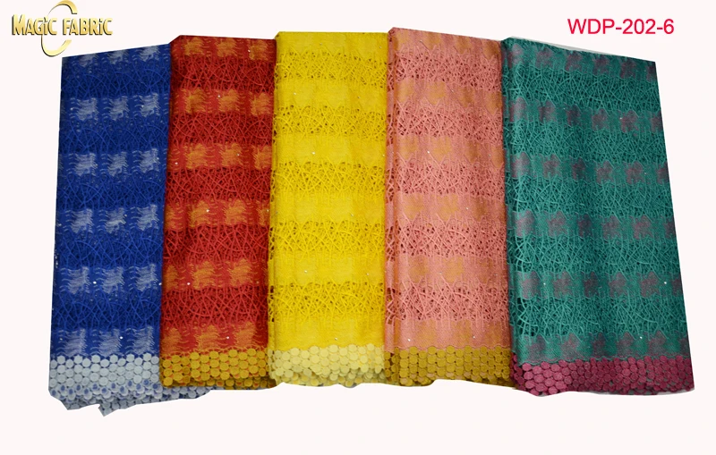 

2017 high quality guipure lace nigerian lace fabrics wholesale African cord lace for clothing 5yard/lot WDP-202