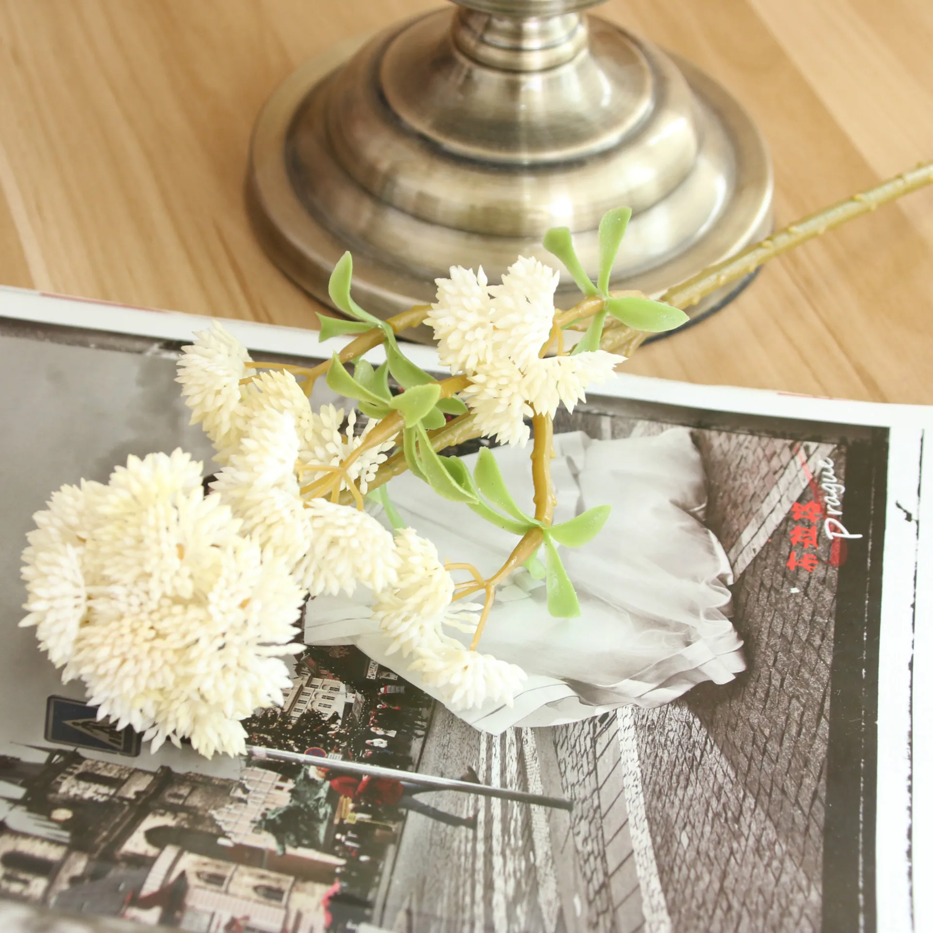 5 pcs/lot high simulation 6 heads succulents Cauliflower soft gum fine fruit plant bouquet for home decoration artificial plants | Дом и сад
