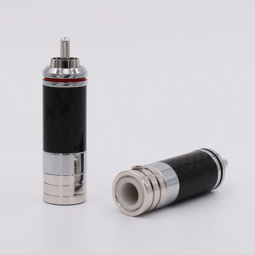 4 шт. медный разъем RCA из углеродного волокна с родиевым покрытием | Электроника