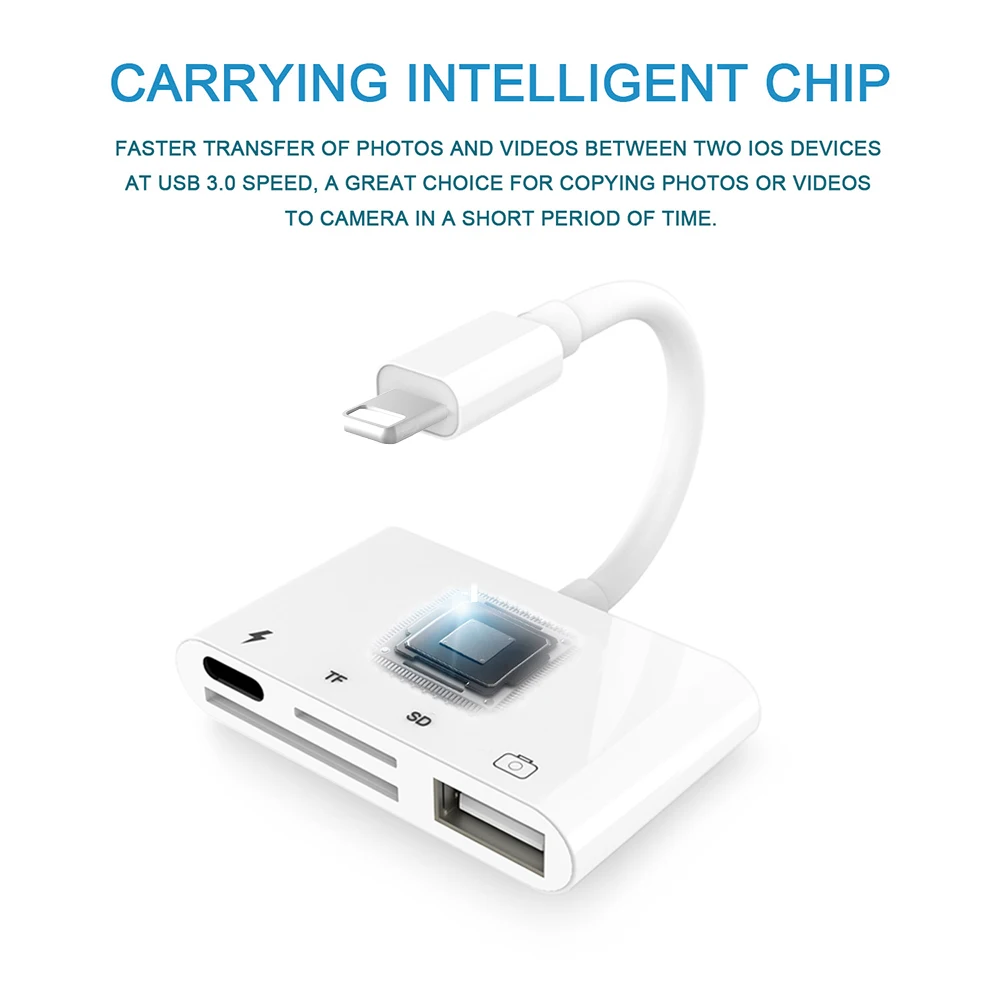 4 в 1 SD TF карта камера соединительные комплекты для Lightning к USB камера ридер адаптер OTG кабель для iphone X 8 8pls 7 для ipad Air