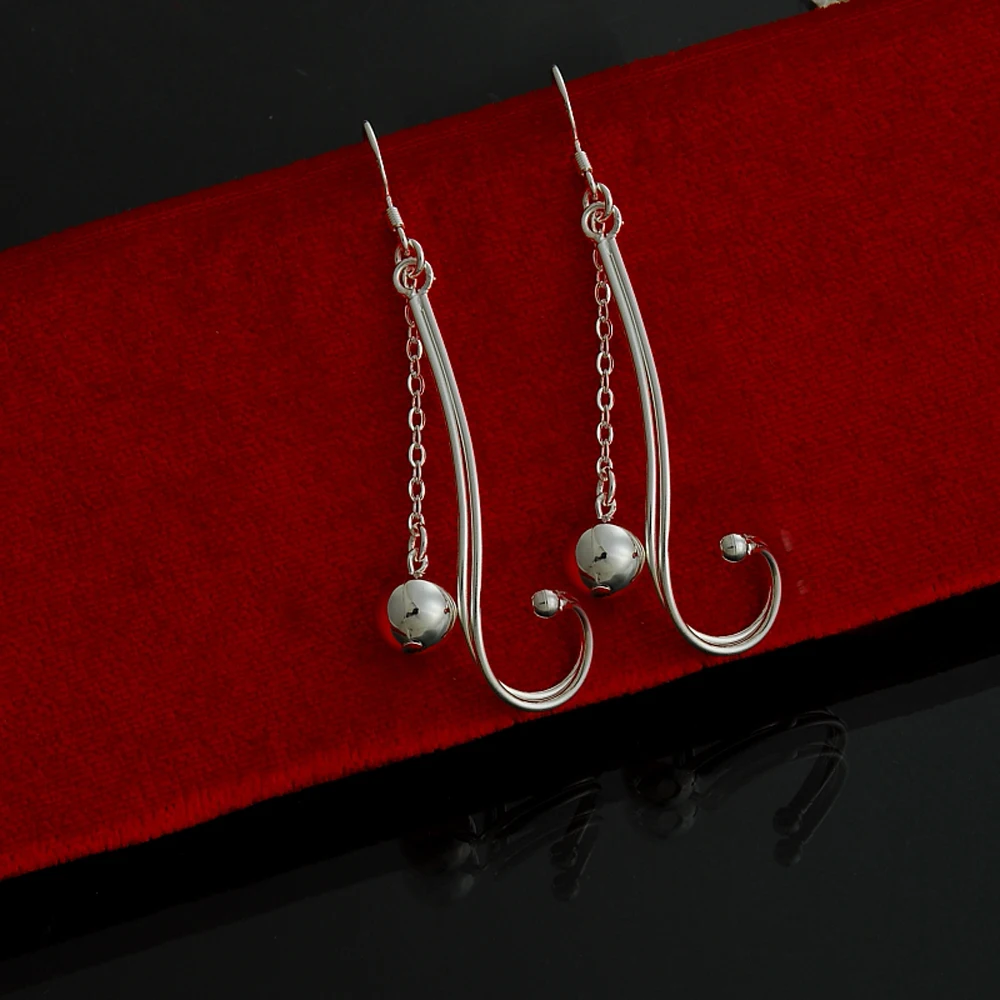 Дважды J длинные серьги корейский стиль Женские Простые геометрические