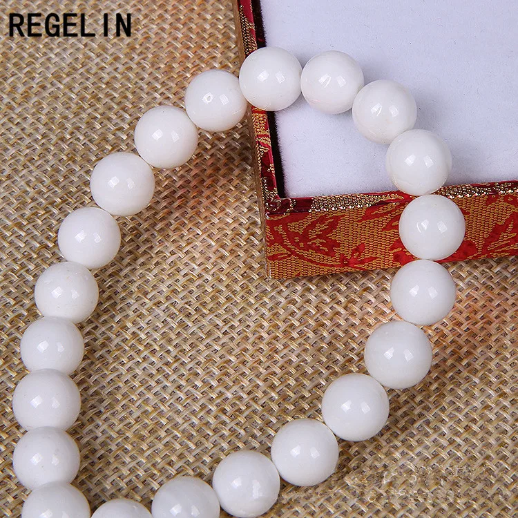 REGELIN бусины из натурального камня 4/6/8/10/12/14 мм круглые белые кристаллические