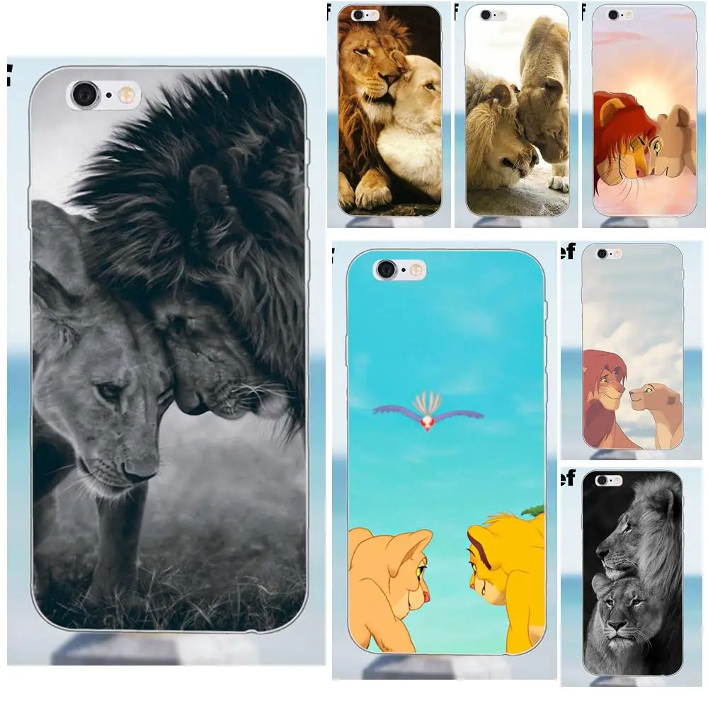 Suef лев Король Симба и Нала любовник для iPhone X 4 4S 5 5S 5C SE 6 6S 7 8 Plus Samsung Galaxy A3 A5 J1 J3 J5 J7 2016