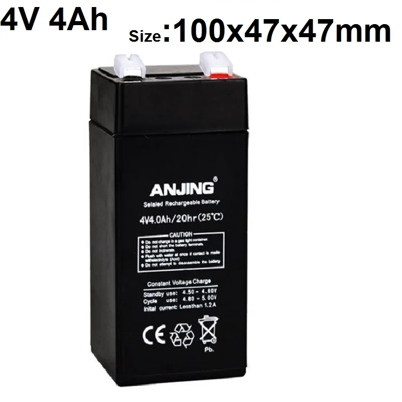 Герметичные аккумуляторы 4 V 4AH свинцово-кислотные батареи для светодиодный