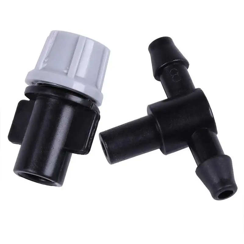 

10/50Pcs Mist Spray Sprinklers + Tees Connector Nozzles Irrigation Water Control Sprayer Drip Irrigation Garden Mist Sprinker