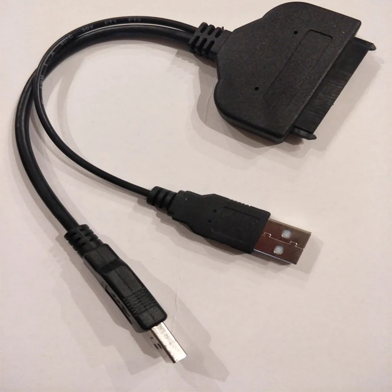 Двойной USB 3 0 для SATA 7 + 15 22Pin Кабель адаптер с поддержкой питания 2 5 дюймов внешний