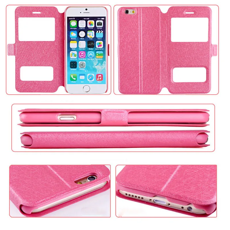 Luxury Smart Front Window View Leather Filp Case for iPhone X Cases Cover Phone 6 6S 7 8 Plus 5 5S 5SE Coque |