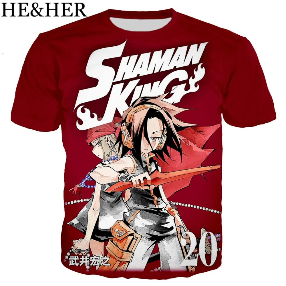 Shaman King Amidamaru Guardian Ghost популярная футболка для мужчин и женщин, футболки с 3D принтом, Повседневная футболка в стиле Харадзюку, уличная одежда, топы