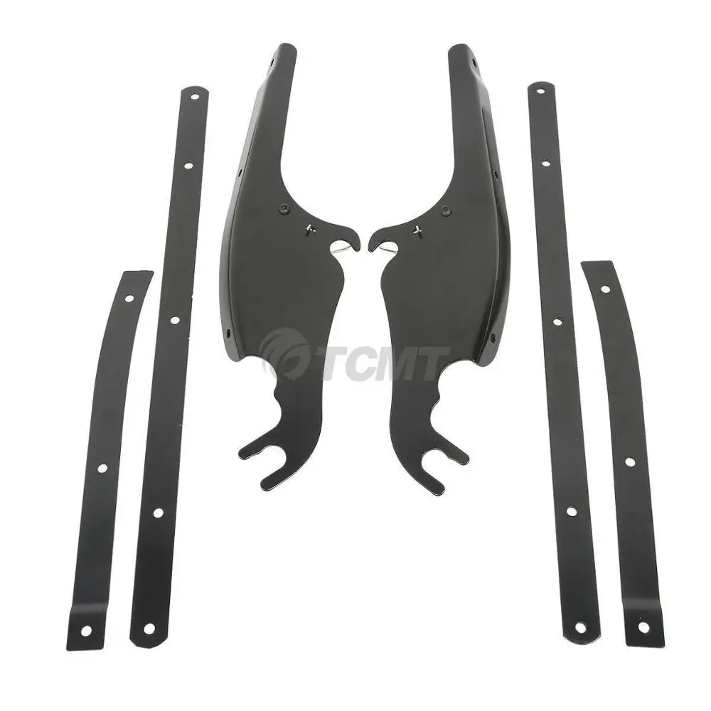 black Лобовое стекло мотоцикла Монтажный кронштейн комплект для Harley FL Softail тонкий Fat Boy Deluxe FLS FLST FLSTC FLSTF - Цвет: black