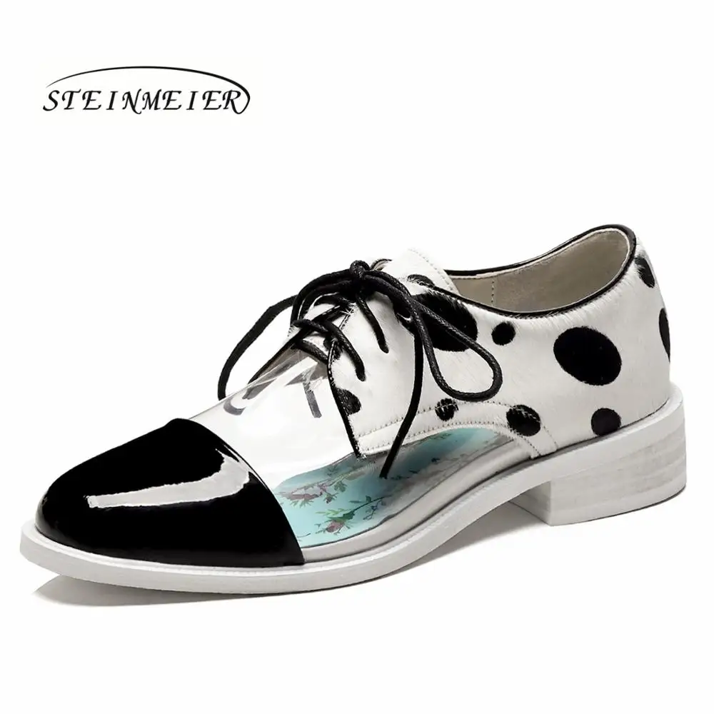 Женские туфли оксфорды из натуральной кожи на плоской подошве|Обувь без каблука|