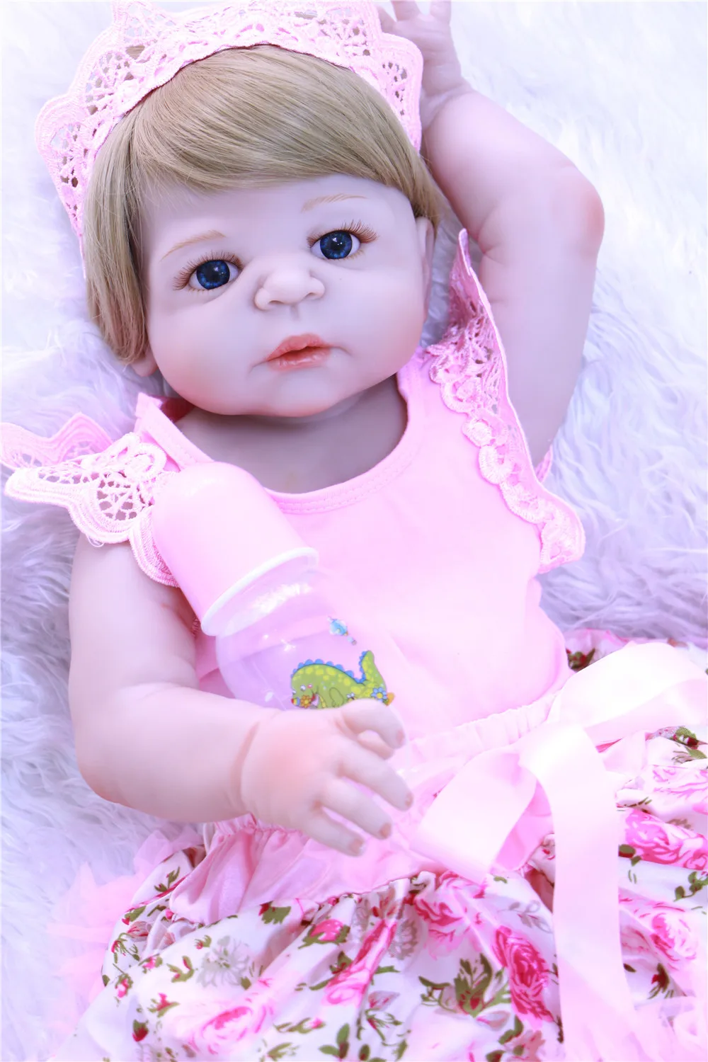 DollMai bebes reborn 23 &quotсиликоновые куклы для новорожденных девочек парик из светлых