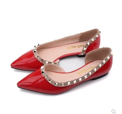 Женские балетки из лакированной кожи большие размеры 48 34|Обувь без каблука| |