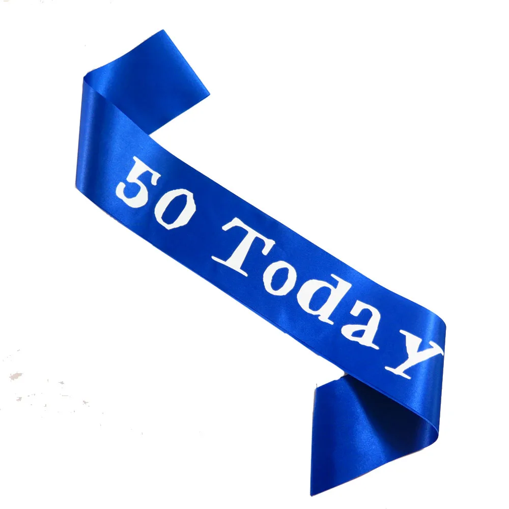 Blueretro50today Синяя лента в стиле ретро для мальчиков, моя лента для дня рождения, ленты принцессы для женщин и мужчин, для взрослых, 18, 21, 30, 40, 50, вечерние платья для девочек - Цвет: Blueretro50today