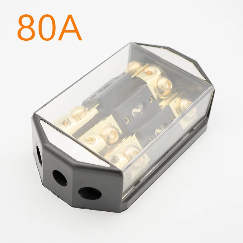 80A 80A/100A/150A/200A автомобильный аудио 1 в 3 выхода распределительный блок держатель предохранителя для детей возрастом от 12 V-24 V средство передвижения лодка динамик разъем Усилитель-сабвуфер - Название цвета: 80A