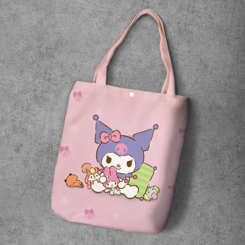 Image Color IVYYE Melody Kuromi, Модная Складная Холщовая Сумка для покупок в стиле аниме, повседневные сумки на плечо, Индивидуальная сумка-тоут для девушек, Новинка - Цвет: Image Color