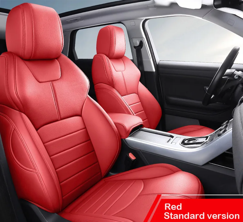 RED Изготовленный на заказ Чехол для автомобильного сиденья из воловьей кожи для Авто Audi A5 A3 A4 A6 A7 A1 A8 Q3 Q2 Q5 Q7 100 R8 TT, чехол для сидений, поддерживает стиль салона автомобиля - Название цвета: RED